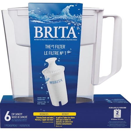 Brita White 6-Cup Water Filter Pitcher 36089